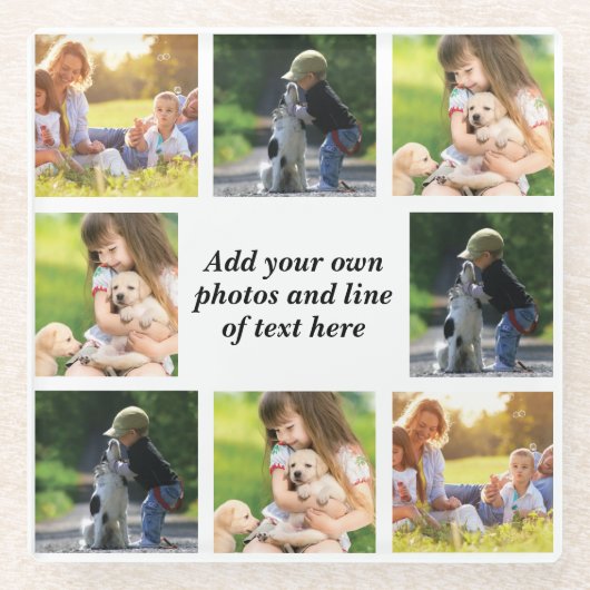 Maak uw eigen fotocollage en tekst glazen onderzetter (Voorkant)