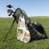 Maak uw eigen fotocollage en tekst golfhanddoek (Groen)