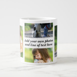 Maak uw eigen fotocollage en tekst grote koffiekop