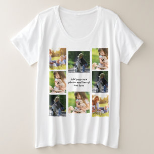 Maak uw eigen fotocollage en tekst grote maat t-shirt