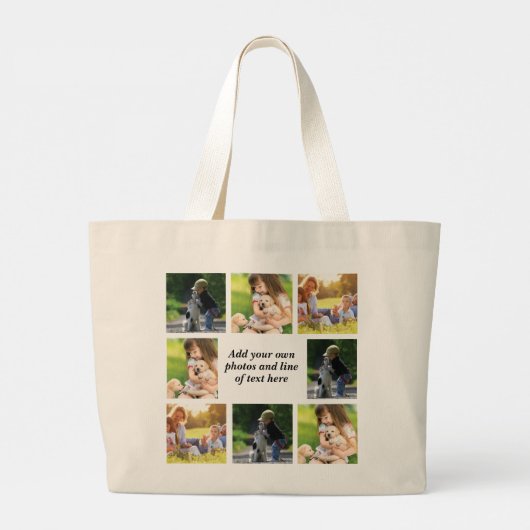 Maak uw eigen fotocollage en tekst grote tote bag (Achterkant)