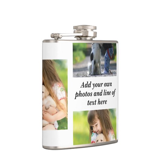 Maak uw eigen fotocollage en tekst heupfles (Rechts)