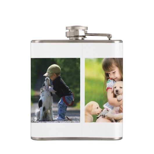 Maak uw eigen fotocollage en tekst heupfles (Achterkant)