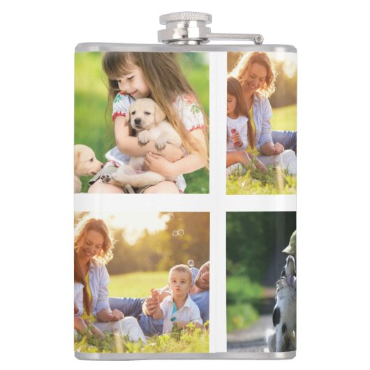 Maak uw eigen fotocollage en tekst heupfles (Achterkant)