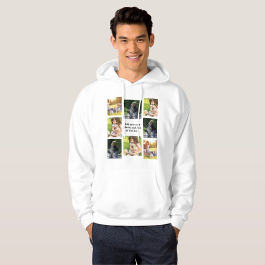 Maak uw eigen fotocollage en tekst hoodie (Voorkant volledig)