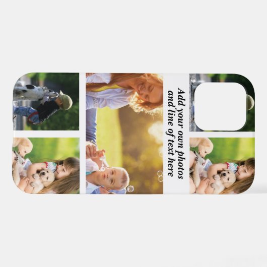 Maak uw eigen fotocollage en tekst iPhone hoesje (Achterkant horizontaal)
