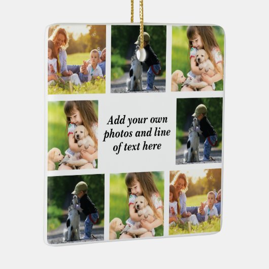 Maak uw eigen fotocollage en tekst keramisch ornament (Rechts)