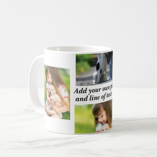 Maak uw eigen fotocollage en tekst koffiemok (Voorkant links)