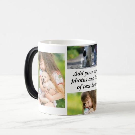 Maak uw eigen fotocollage en tekst magische mok (Voorkant links)