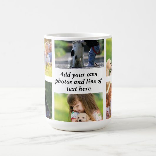 Maak uw eigen fotocollage en tekst magische mok (Midden)