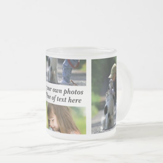 Maak uw eigen fotocollage en tekst matglas koffiemok (Voorkant rechts)