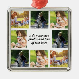 Maak uw eigen fotocollage en tekst metalen ornament