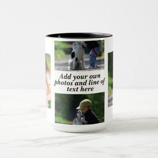 Maak uw eigen fotocollage en tekst mok (Midden)