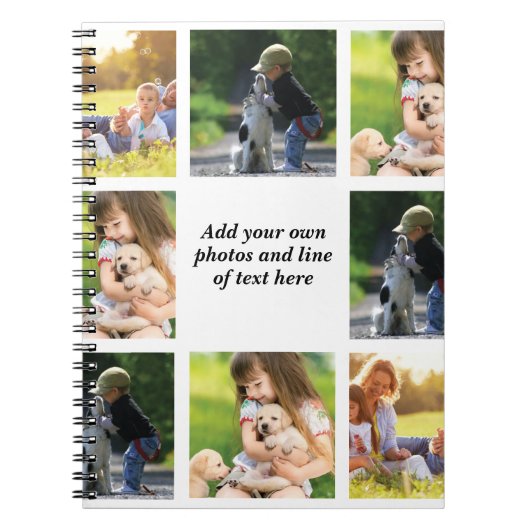 Maak uw eigen fotocollage en tekst notitieboek (Voorkant)