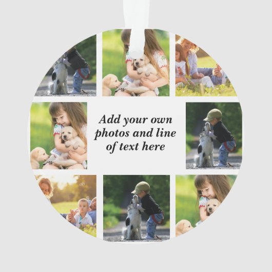 Maak uw eigen fotocollage en tekst ornament (achterkant)