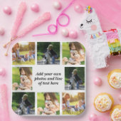 Maak uw eigen fotocollage en tekst papieren bordje (Feest)