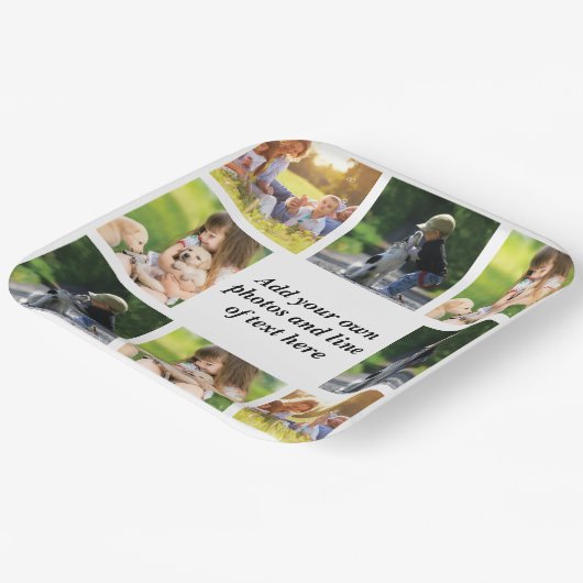 Maak uw eigen fotocollage en tekst papieren bordje (Gebogen)