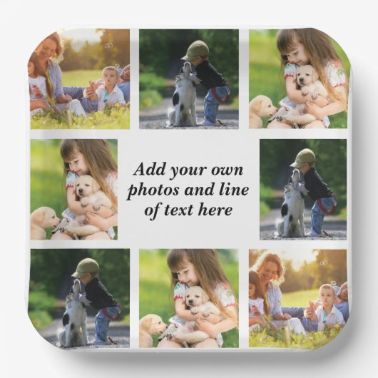 Maak uw eigen fotocollage en tekst papieren bordje (Voorkant)