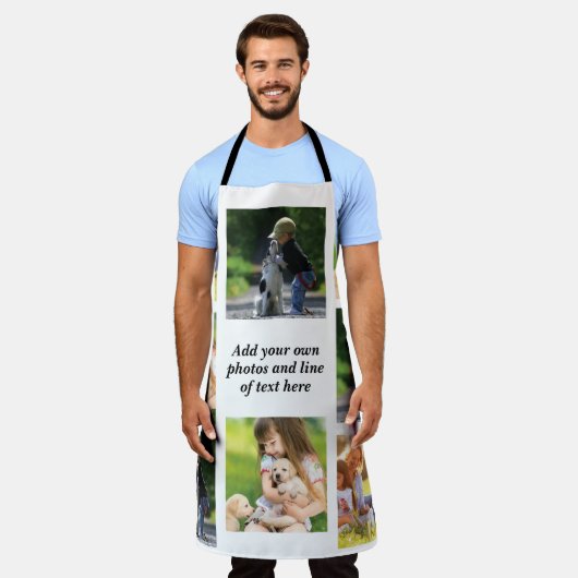 Maak uw eigen fotocollage en tekst schort (Gedragen)