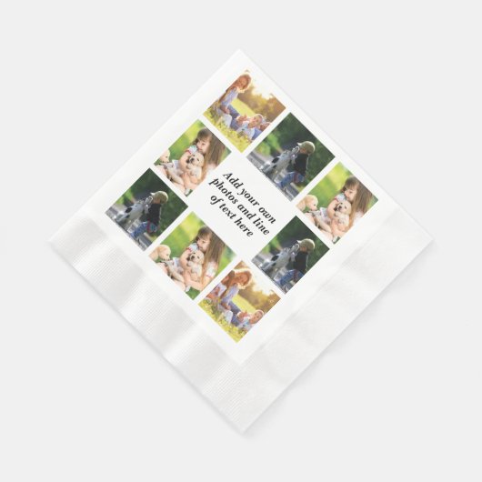 Maak uw eigen fotocollage en tekst servet (Hoek)