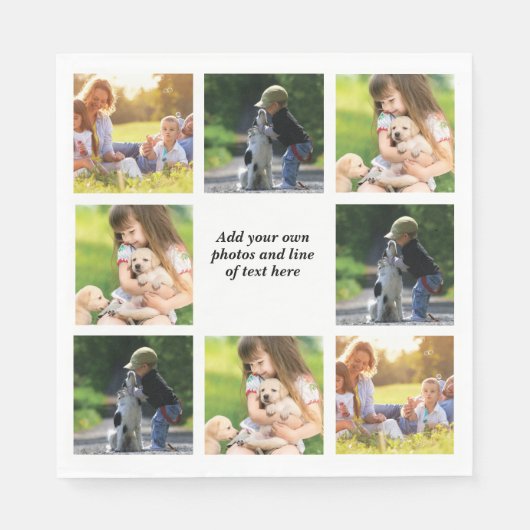 Maak uw eigen fotocollage en tekst servet (Voorkant)