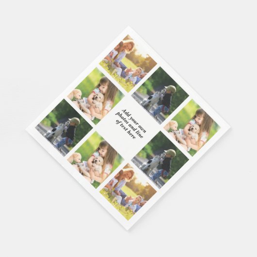 Maak uw eigen fotocollage en tekst servet (Hoek)