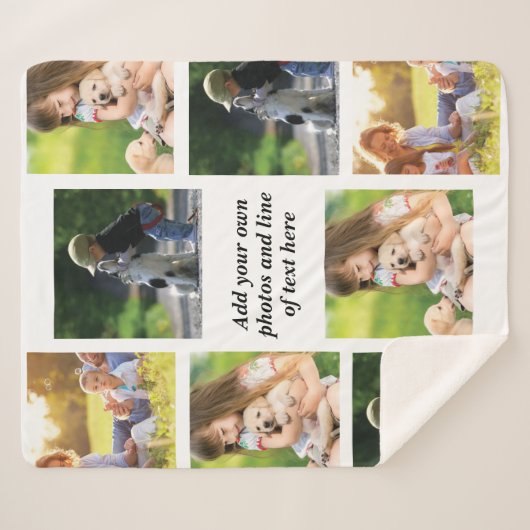 Maak uw eigen fotocollage en tekst sherpa deken (Voorkant (horizontaal))