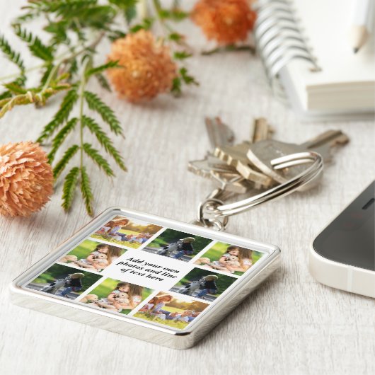 Maak uw eigen fotocollage en tekst sleutelhanger (Zijkant)