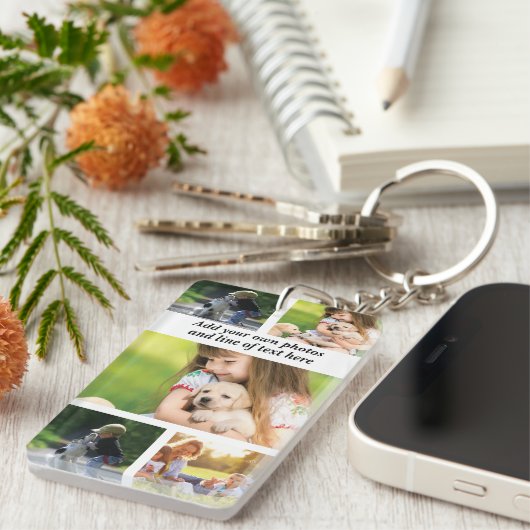Maak uw eigen fotocollage en tekst sleutelhanger (Voorkant Rechts)