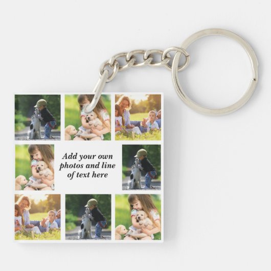 Maak uw eigen fotocollage en tekst sleutelhanger (Achterkant)