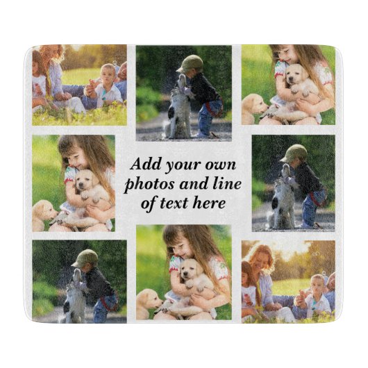 Maak uw eigen fotocollage en tekst snijplank (Voorkant)