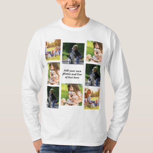 Maak uw eigen fotocollage en tekst t-shirt (Voorkant)