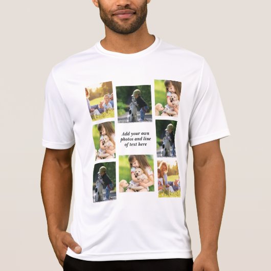Maak uw eigen fotocollage en tekst t-shirt (Voorkant)