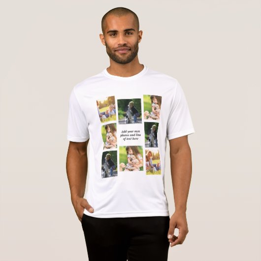 Maak uw eigen fotocollage en tekst t-shirt (Voorkant volledig)