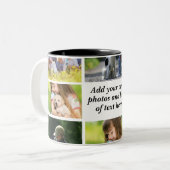 Maak uw eigen fotocollage en tekst tweekleurige koffiemok (Voorkant links)