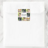 Maak uw eigen fotocollage en tekst vierkante sticker (Tas)