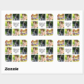 Maak uw eigen fotocollage en tekst vierkante sticker (Vel)