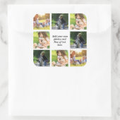 Maak uw eigen fotocollage en tekst vierkante sticker (Tas)