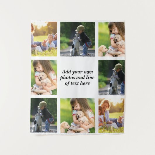 Maak uw eigen fotocollage en tekst wandkleed (Voorkant)