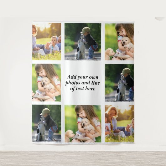 Maak uw eigen fotocollage en tekst wandkleed (Voorkant)