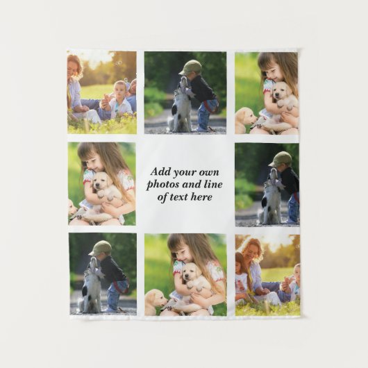 Maak uw eigen fotocollage en tekst wandkleed (Voorkant)