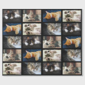 Maak uw eigen fotocollage op zwart cadeaupapier (Vlak)