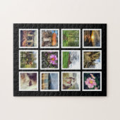 Maak uw eigen fotocollage van 12 Instagram Legpuzzel (Horizontaal)