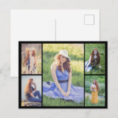 Maak uw eigen fotocollage van 5 foto's briefkaart (Voorkant / Achterkant)