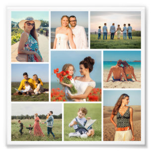 Maak Uw Eigen Fotovergroting met 9 Foto's Collage Foto Afdruk