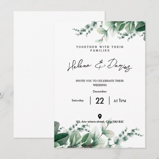 Maak uw eigen - Ga Groen Save The Date (Voorkant / Achterkant)