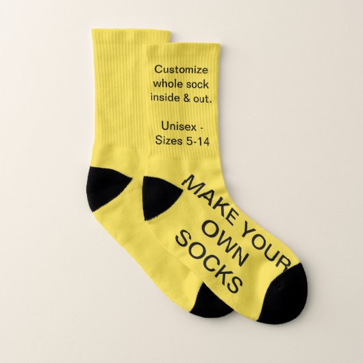 Maak uw eigen gele aangepaste contactdozen sokken (Paar)