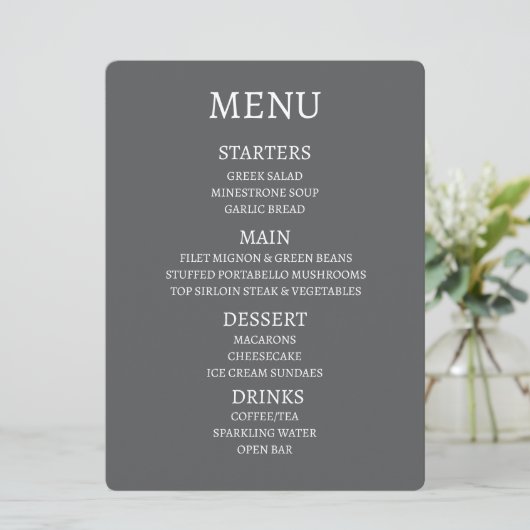 Maak Uw Eigen Gepersonaliseerd Menu (Staand voorkant)