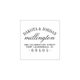 Maak uw eigen gepersonaliseerde bruiloft retour ad rubberstempel