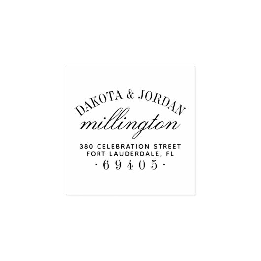 Maak uw eigen gepersonaliseerde bruiloft retour ad rubberstempel (Afrduk)